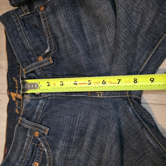 7 For All Mankind Dark Blue Flare Jeans - Picture 8 of 14